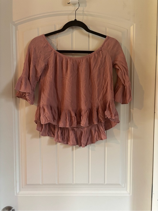 Tops - Ruffle Peasant Top - Dusty Rose